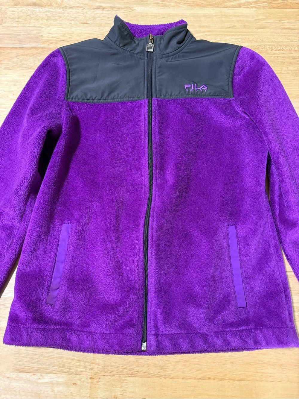 Fila Sport Girls Purple Full Zip Fleece Jacket Size Medium 10/12
